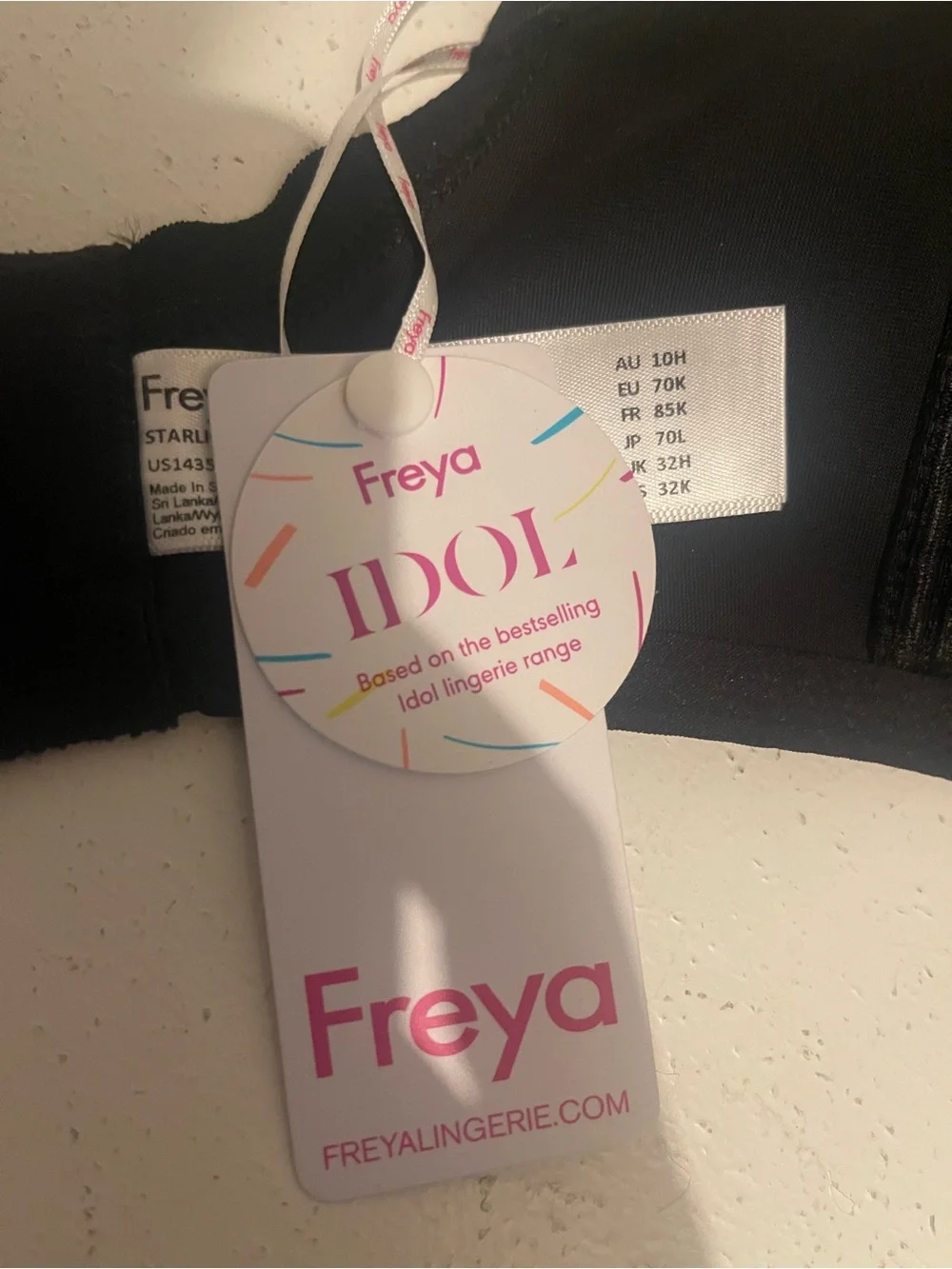 FREYA Starlight Idol T-Shirt Bra Black US 32K, UK 32H. NWT Style NumberAA5200